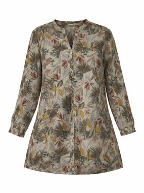 Nile botanical print tunic Womens Medium long sleeve Lyocell